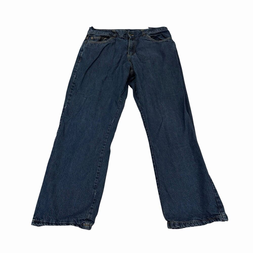 Adventuridge Men's Jeans Flannel Lined Straight Outdoor Winter 34x32 Blue Denim